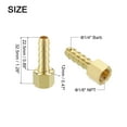 thumbnail image 2 of 10 Pack Brass Hose Barb Fitting, 1/4" Bard x 1/8" NPT Female Hose Connector, 2 of 6