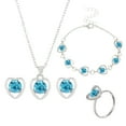 thumbnail image 1 of Conjunto de collar, pendientes y pulsera de cristal para mujer, regalo de San Valentín, collar de aleación., 1 of 9