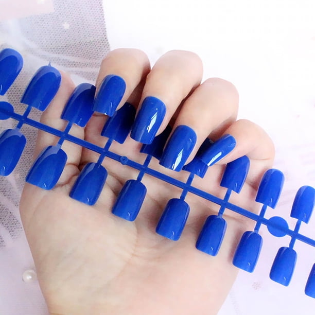 Uñas postizas a presión, regalos para mujeres, uñas largas, parches de uñas postizas, arte de uñas de color rectangular, 24 pegatinas para uñas