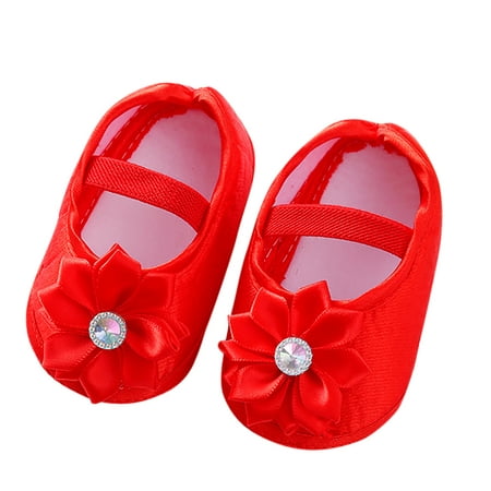 

TOWED22 Baby Girls Dancing Shoes Party Walking Shoes Girls Princess Dancing Shoes Toddler Kids Children First Walkers Shoes 6 Red