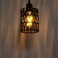 thumbnail image 5 of FSLiving 3 Lights Natural Twine Braiding Wall Light with 12V Retro RV Decorative Light RV Ceiling Light Hallway Light Fixtures Ceiling Mount, E26 E27 Industrial Semi Flush Mount for RV Camper Black, 5 of 7