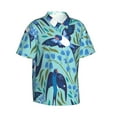 thumbnail image 2 of Uemuo Flying Swallows Printed Regular Fit Short Sleeve Casual Hawaiian Shirt for Men,Aloha shirt,Tropical shirt,Floral print shirt,Vacation Beach shirt-XX-Large, 2 of 9