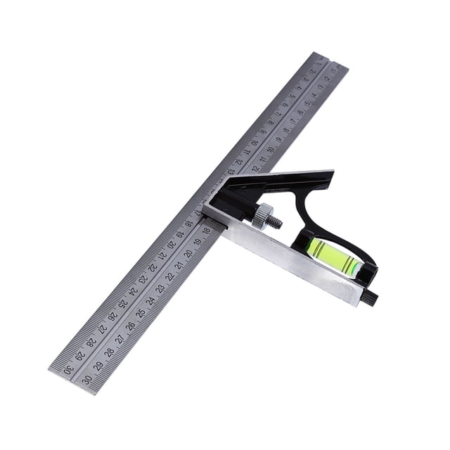Kit de Juego de Escuadra de Combinación de Ingenieros Ajustables Regla de Ángulo Recto GD 300 mm 12 Para Carpintería