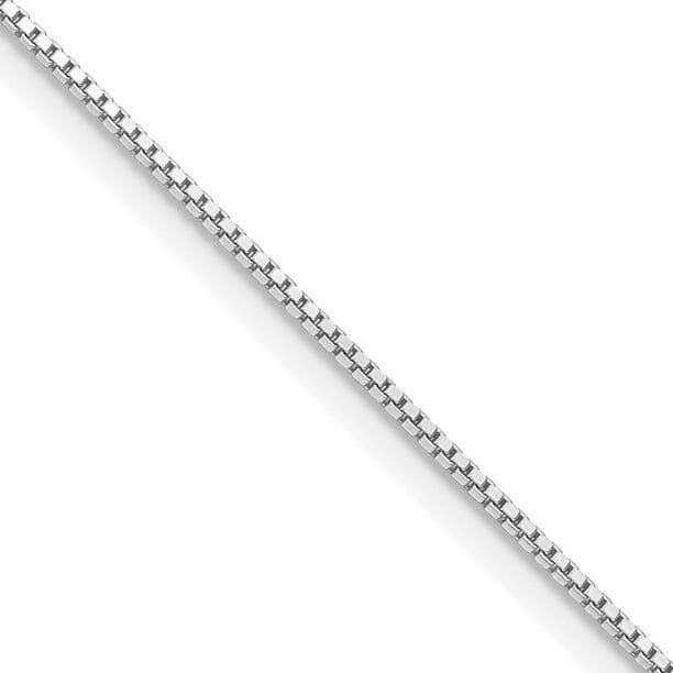 Diamond2Deal 925 Sterling Silver Rhodium-plated .9 mm Box Chain ...