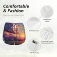 thumbnail image 4 of Balery Dreamy Dandelion Sunset Pantalones cortos deportivos para mujer con forro y dos bolsillos, elásticos, para entrenamiento, gimnasio, yoga-Small, 4 of 7