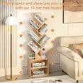 thumbnail image 4 of LEYAOYAO 9-Tier Zigzag Wooden Bookcase with Storage, Free Standing Tree Bookshelf for Office, Natural Oak, 4 of 8