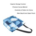 thumbnail image 3 of FORMRS Womens Canvas Tote Bag with Zipper Inner Pocket Shoulder Handbag, Blue Pattern, 3 of 7
