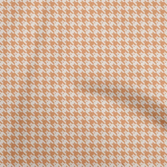 oneOone Silk Tabby Orange Fabric Houndstooth Diy Clothing Quilting Fabric Print Fabric By Yard 42 Inch Wide