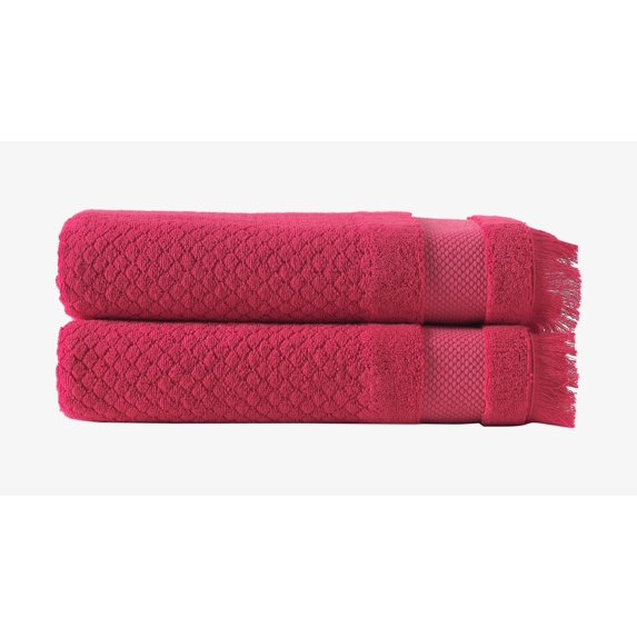 2-Piece Diamond Jacquard Turkish Bath Sheet Set