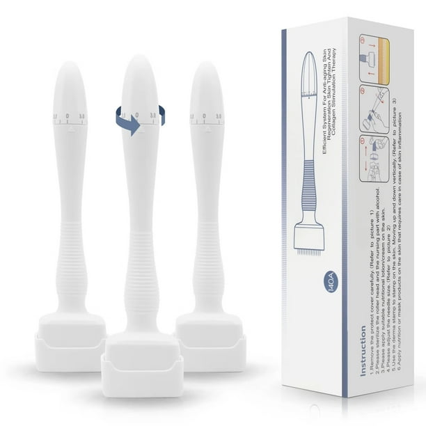 DISEN Adjustable Microneedling Derma Stamp with 140 Titanium Pins