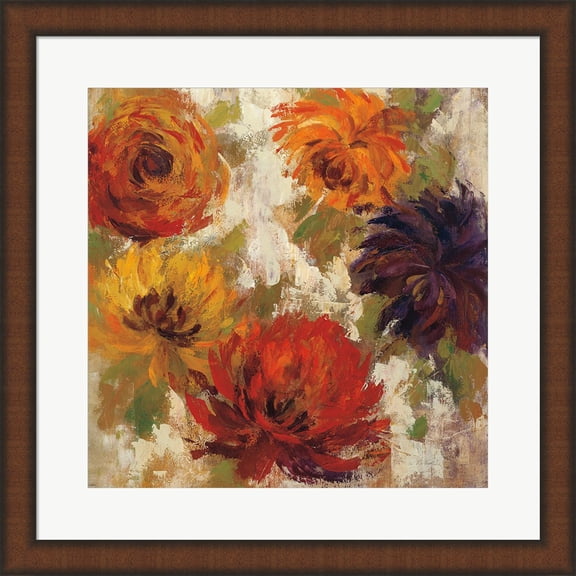Great Art Now Fiery Dahlias II by Silvia Vassileva Framed Wall Art 20"W x 20"H