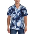 thumbnail image 7 of Mens Casual Short Sleeve Button-Down Hawaiian Shirts,Navy Tie Dye Abstract Shirts Classic Fit Beach Dress Shirts with Front Pocket,L, 7 of 7
