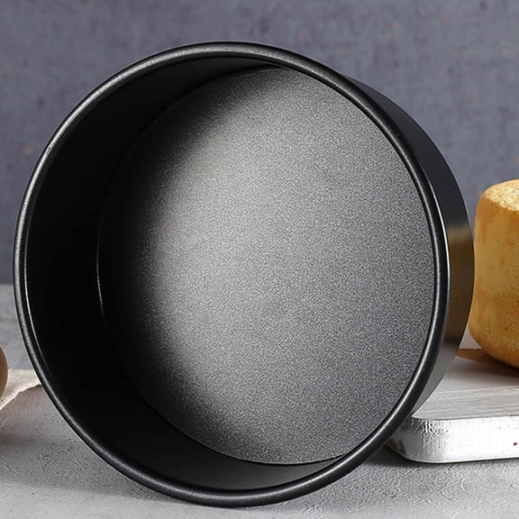TABLZONE 2Pcs Stainless Steel Black Round Cake Pans 6 Inch Oven Safe Removable Bottom Pans