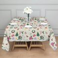 thumbnail image 3 of Beige Christmas Santa Pattern Square Tablecloth,Waterproof Square Table Cover,Wipeable Spillproof Washable Table Cover for Home Kitchen Party Decor 60"x60"(152x152cm), 3 of 6