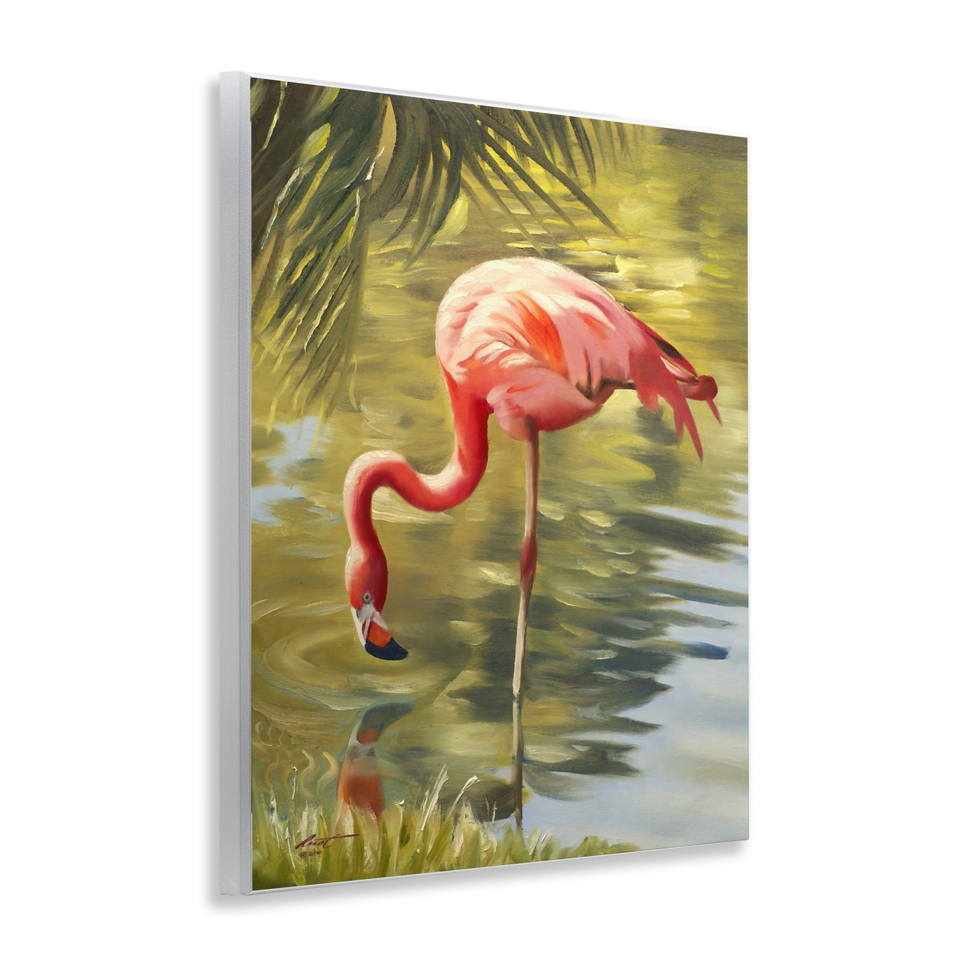 Stupell Industries Flamingo Shallow Pond Animals & Insects Painting Unframed Art Print Wall Art, 11 x 14