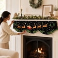 thumbnail image 5 of 2 Pack Christmas Window Scarf Valance, Black and White Living Room Decor with Snowman and Reindeer Prints, Fireplace Decorations for Living Room Mantle, Curtain for Door Window,, 5 of 8