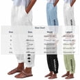 thumbnail image 3 of ROHUUQUE Jogger Pants for Women Cotton Linen Mid Rise Elastic WaistSolid Loose Cropped Trousers with Side Pockets Side Button White, 3 of 8