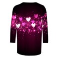 thumbnail image 5 of successthop Valentines Womens Tops Ladies Tops and Blouses 3/4 Sleeve Dressy Round Neck Polyester Casual Love Heart Printed Lover Gift Blouse Tops for Valentines Gifts Red M, 5 of 5