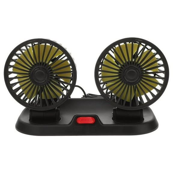 QUTETN Dual- Car Fan Plugs into Cigarette Lighter 12V Car Cooling Fan Car Fans for Summer