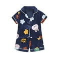 thumbnail image 1 of Sunnyoo Infant Girls Cartoon Prints Short Sleeve Button Shirt Shorts Pajamas, Sizes 6M-3T, 1 of 3