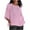 Pink, variant on Yubnlvae Round Neck Linen Work Blouses - 3/4 Sleeve Casual Tops for Women (Breathable Summer Shirts, Boho & Office) Beige L