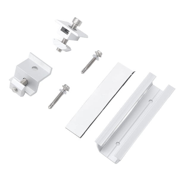 Kit de abrazadera de soporte para panel solar, 4 juegos de soportes de montaje para panel solar, soportes de montaje para panel solar de aleación de aluminio optimizados para la excelencia