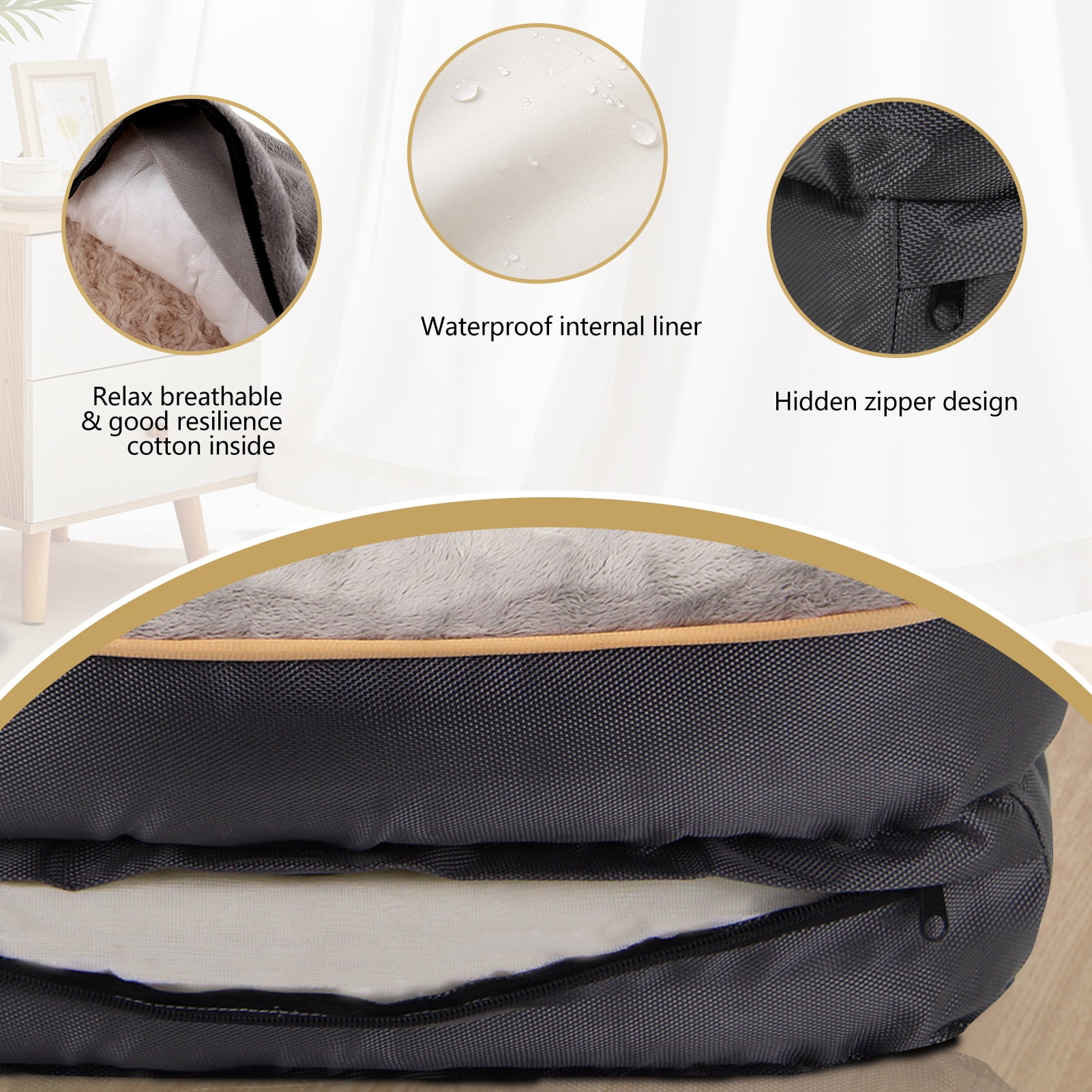 JOYELF Memory Foam Dog Bed Small Orthopedic Dog Bed & Sofa with Removable Washable Cover and Squeaker Toys as Gift
