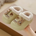 thumbnail image 2 of Gvdentm House Slippers for Kids Toddler Kids Slippers Girls Boys House Shoes Winter Slippers Plush Warm Soft with Cute Cartoon Design Indoor Shoes(Khaki,13), 2 of 7