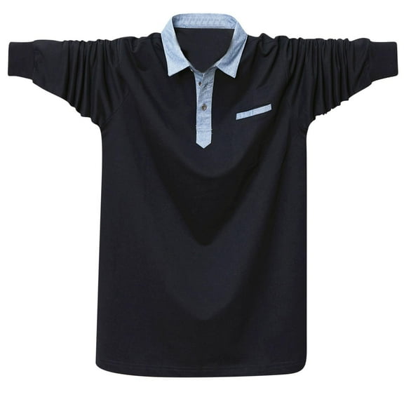 PuLe Shirts for Men Cotton Fall Workout Shirts Big and Tall Men Golf Casual Business Shirts Loose Fit Pullover Pocket