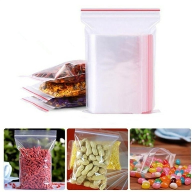 Reclosable Clear Zipper Poly Bag - 14 x 20 & (100 Bags) 4Mil Clear Plastic  Zip Bag Mini Baggies Jewelry, Bakery, Treats, Party Favors