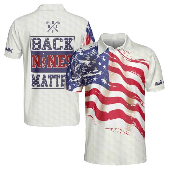 Personalized Back Nines Matter Funny Golf Men 3D All Over Print Polo Shirt Size S-5XL
