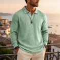 thumbnail image 7 of Havenx Mens Slub Cotton Linen Polo Shirts Long Sleeve Button Down Polo Shirts Collared T Shirts Soft Lightweight Summer Ultra Comfortable Clothing,Mint Green L, 7 of 7