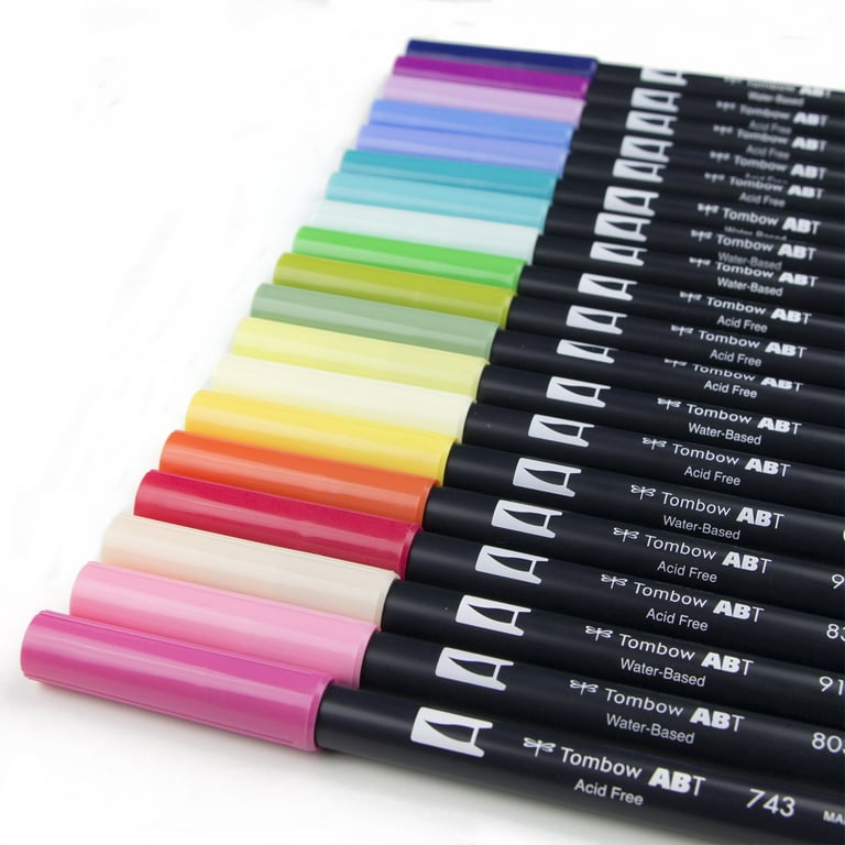 Tombow Fudenosuke Brush Pens, Hard and Soft Tip Brush Pens, Black