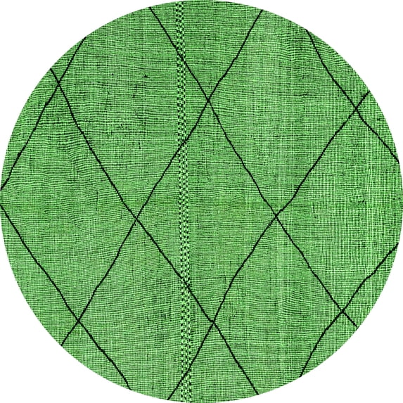 Ahgly Company Indoor Round Solid Green Modern Area Rugs, 7' Round