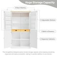 thumbnail image 2 of Kitchen Pantry Storage Cabinet, 40.2x20x71.3 inch Tall Farmhouse Freestanding Large Cupboard Pantry Cabinet with 8 Door Shelves, 2 Adjustable Shelves, 2 Drawers for Kitchen Dining Room, White, 2 of 9