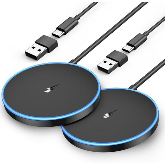 Magnetic Wireless Charger 2 Pack 15W Fast Mag-Safe Charging Pad for iPhone 15 /14/13/12 Series AirPods 3/2/Pro/Pro 2 with LED Indicator Light,Black