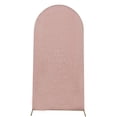 thumbnail image 6 of Efavormart 5ft Shiny Blush/Rose Gold Spandex Fit Round Top Backdrop Frame Stand Cover, 2-Sided Metallic Sparkly Wedding Arch Cover, 6 of 10