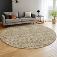 thumbnail image 6 of Addison Rugs Mayfield Premium Machine Washable Transitional Stripes Brown Round Rug, 8' x 8', 6 of 6