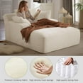 thumbnail image 7 of GNIXUU 50" Oversized Chaise Lounge Sofa Chair Indoor, Modern Corduroy Sleeper Sofa Cloud Couch with 3 Soft Pillows, Comfy Single Seat Floor Sofa for Living Room, Apartment, Office (White), 7 of 7