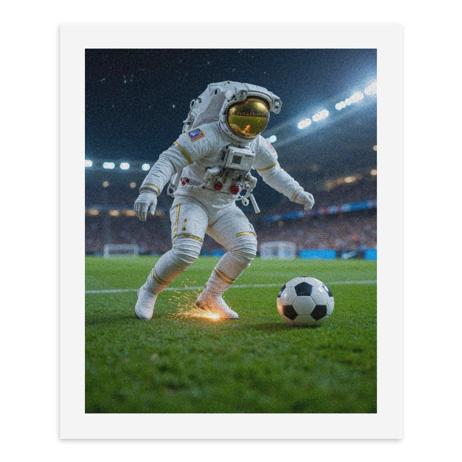 Paint By Numbers Kit for Adults Beginner - DIY Astronaut Soccer Stadium Night Scene Canvas Painting Kits for Adults, Frameless Paint By Number for Adults for Home Wall Decor 16x20 Inch