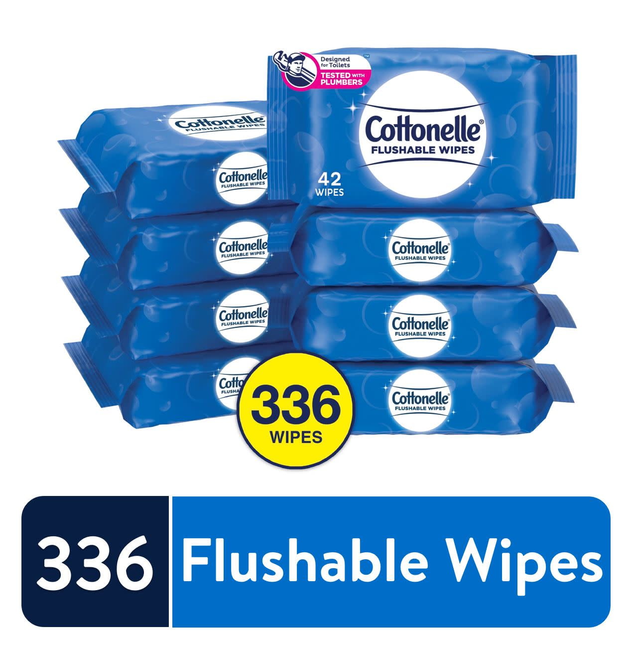 336 Wipes per Pack Unscented Cottonelle Flushable Wet Wipes 