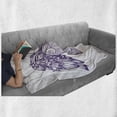 thumbnail image 6 of Angel Wings Soft Flannel Fleece Throw Blanket, Boho Ornamental Heart with Wings Love Feathers Romance Theme, Cozy Plush for Indoor and Outdoor Use, 60" x 80", Dark Purple Pale Mauve, by Ambesonne, 6 of 6