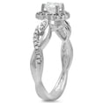 thumbnail image 2 of Dazzlingrock Collection 0.75 Carat (ctw) 14K Black & White Diamond Bridal Halo Engagement Ring 3/4 CT, White Gold, Size 4, 2 of 4