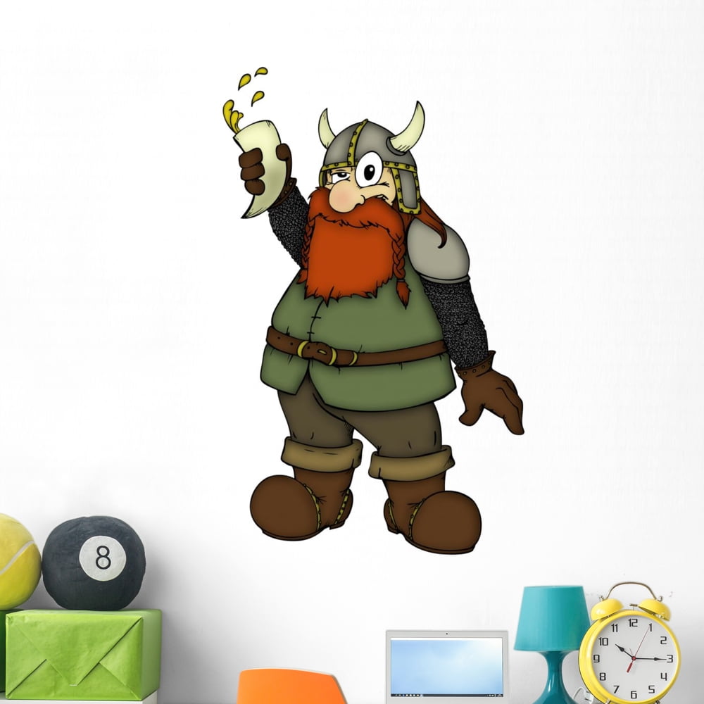 Viking Dwarf Drunk Viking Wall Mural by Wallmonkeys Peel ...