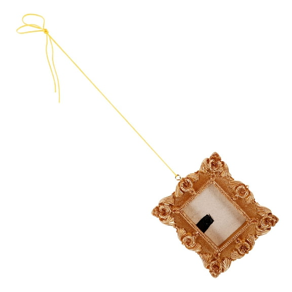 ADDHAT 1Set 3D Christmas Tree Photo Frame Ornament Golden Resin for Home and Holiday Decor