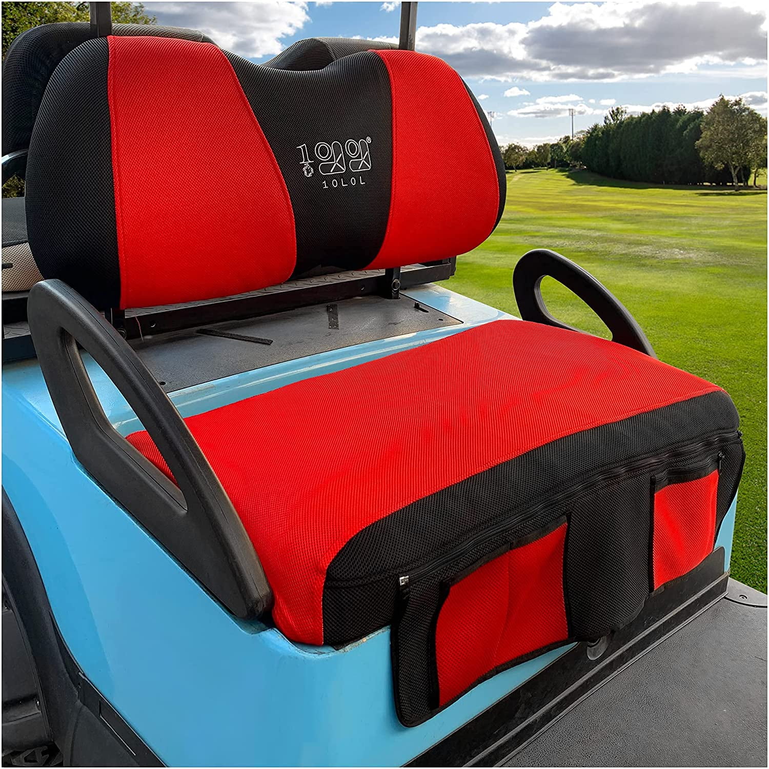 10L0L New Version Golf Cart Seat Cover with Removable Storage Pocket