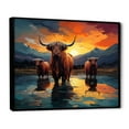 thumbnail image 2 of Designart "Expressive Yaks On The Horizon II" Yaks Floater Framed Wall Art Living Room, 2 of 5