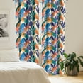 thumbnail image 2 of Ambesonne Tropical Curtains, Retro Fun Psychedelic Art, Pair of 28"x95", Orange Beige and Teal, 2 of 5