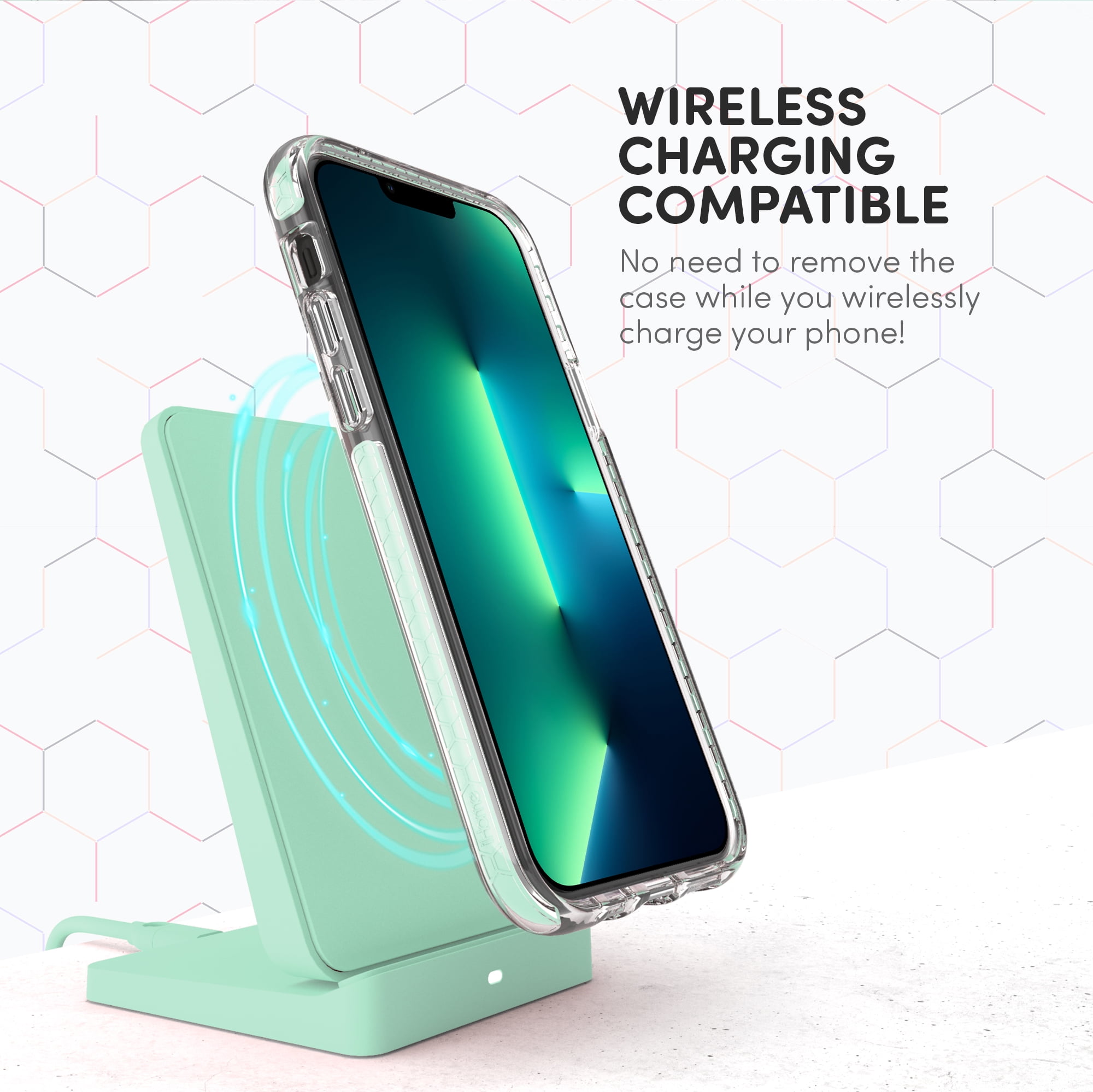 iHome Velo Silicone Impact Case for iPhone 12/12 Pro, Mint Green