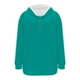 thumbnail image 5 of Baqcunre Womens Hoodies Women'S Solid Color Fashion Casual Button Drawstring Pocket Long Sleeve Sweater Sweaters For Women Womens Fall Fashion 2023 Mint Green XL, 5 of 6